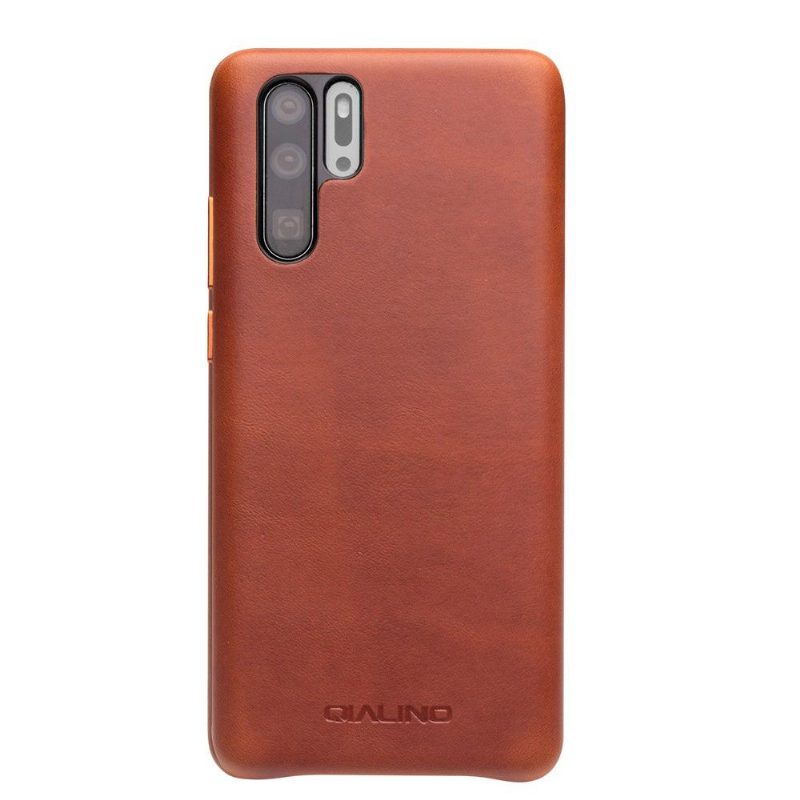 Kuori Huawei P30 Pro Qialino Premium Leather - Ruskea