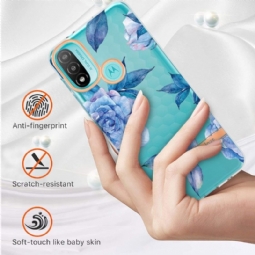 Case Motorola Moto E20 / E30 / E40 Murtumaton Puhelinkuoret Peony Blue