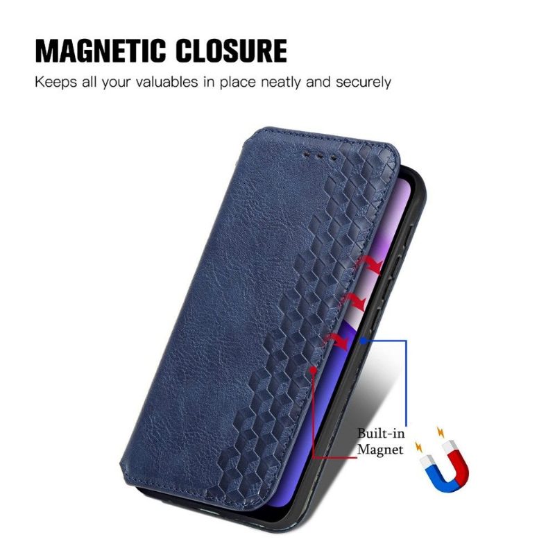 Flip Case Motorola Moto E20 / E30 / E40 Hemming Kub Design -korttikotelo