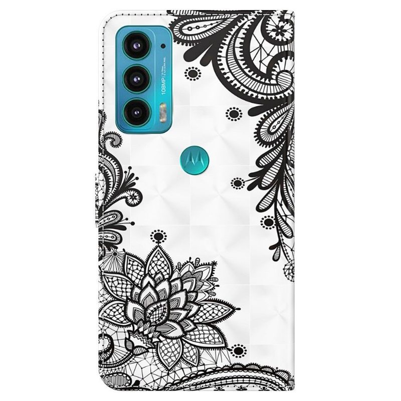 Kotelot Motorola Moto E20 / E30 / E40 Flowers Lace