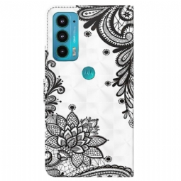 Kotelot Motorola Moto E20 / E30 / E40 Flowers Lace