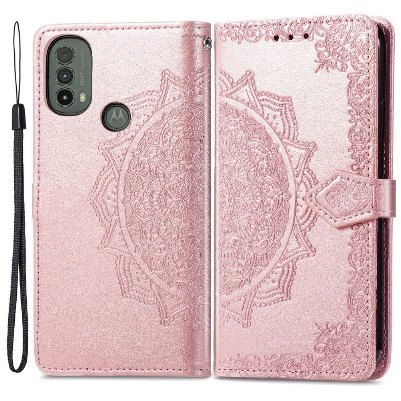 Kotelot Motorola Moto E20 / E30 / E40 Mandala Relief Faux Leather