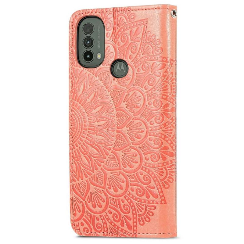 Nahkakotelo Motorola Moto E20 / E30 / E40 Murtumaton Puhelinkuoret Mandala Leaf