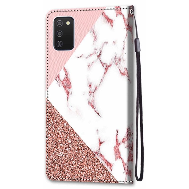 Flip Case Samsung Galaxy A03s Hemming Marble Glitter