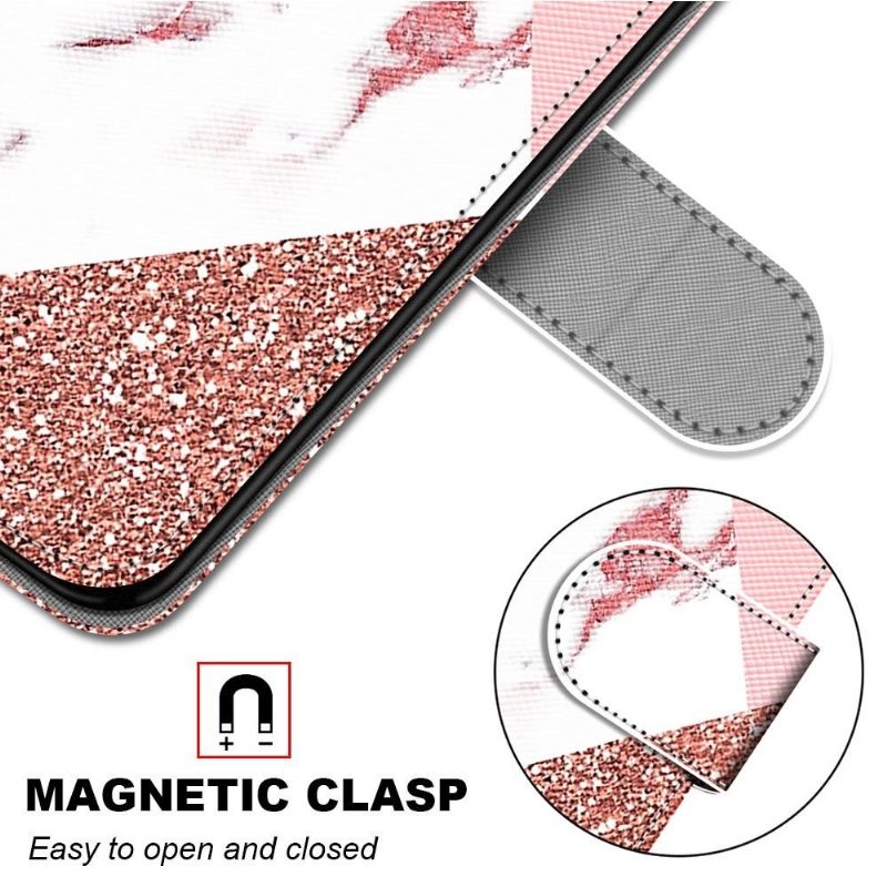 Flip Case Samsung Galaxy A03s Hemming Marble Glitter