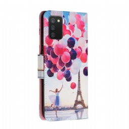 Kotelot Samsung Galaxy A03s Eiffel-tornin Ilmapallotyttö