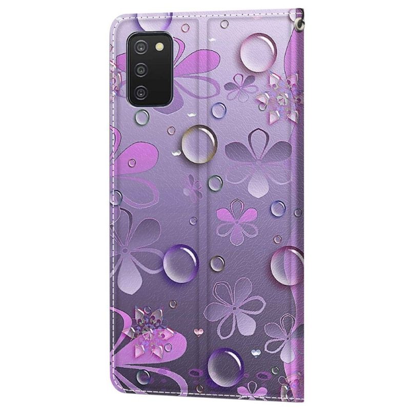 Kotelot Samsung Galaxy A03s Purple Flowers -kuva