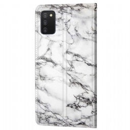 Nahkakotelo Samsung Galaxy A03s Murtumaton Puhelinkuoret Marble