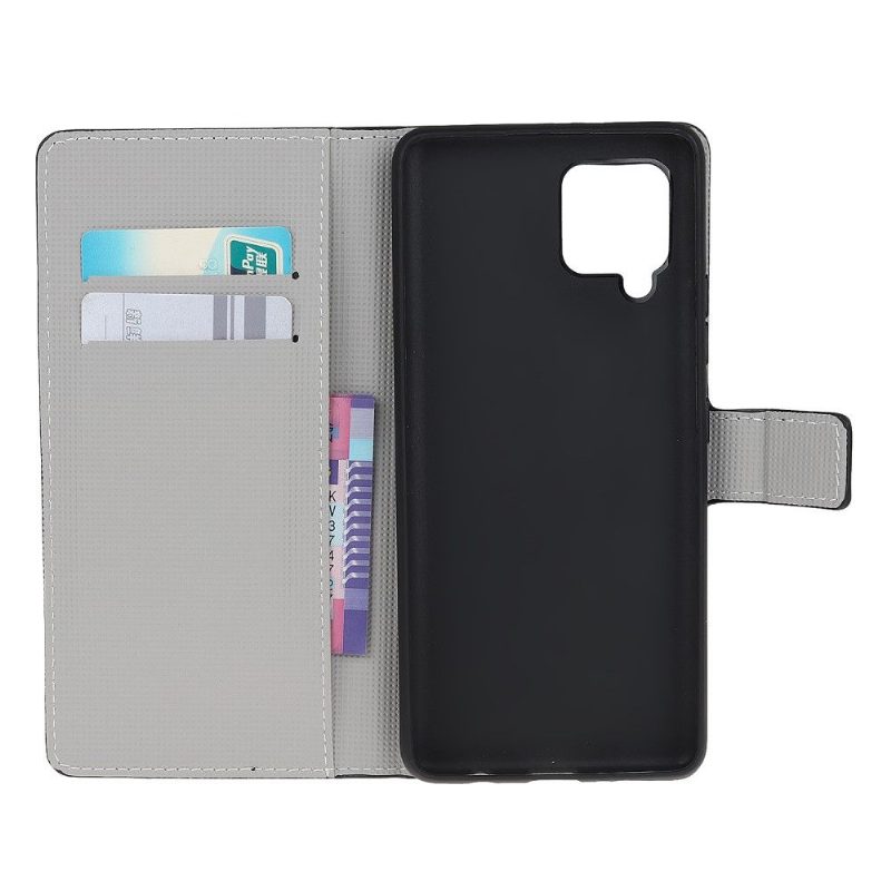 Flip Case Samsung Galaxy A22 4G Hemming Siniset Perhoset