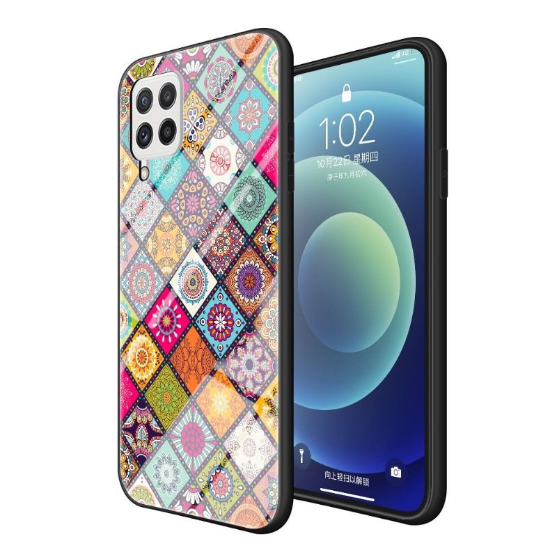 Kuori Samsung Galaxy A22 4G Kaleidoscope Mandala Jalustalla