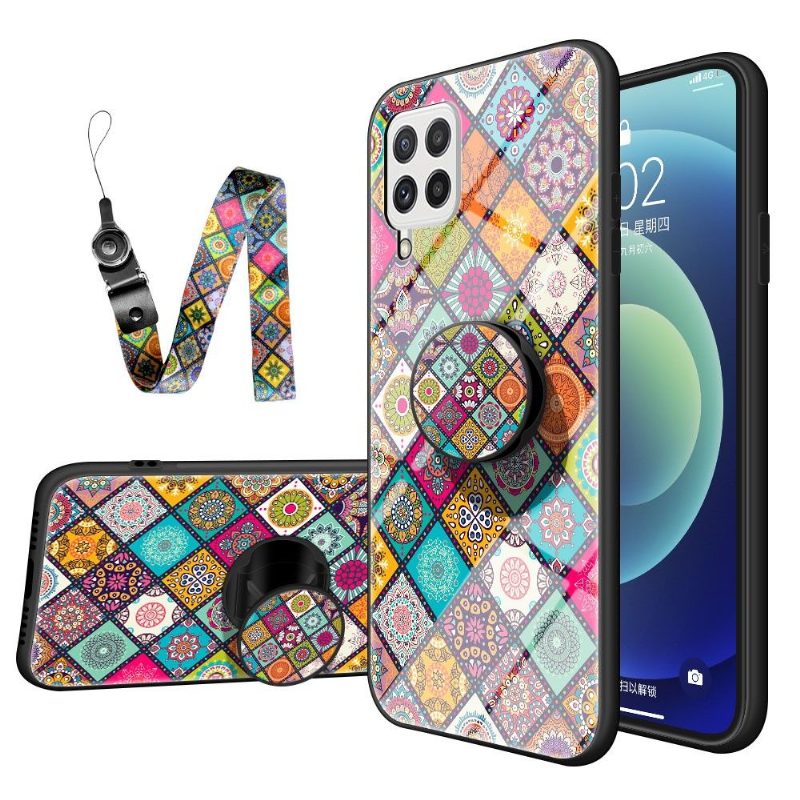 Kuori Samsung Galaxy A22 4G Kaleidoscope Mandala Jalustalla