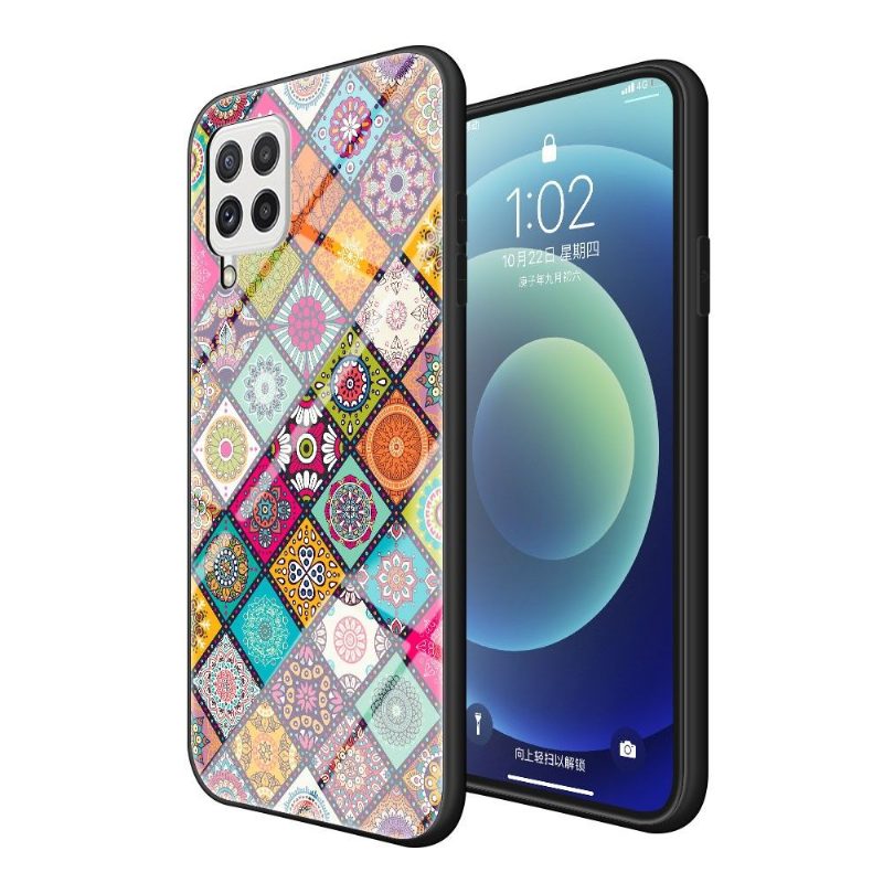 Kuori Samsung Galaxy A22 4G Kaleidoscope Mandala Jalustalla