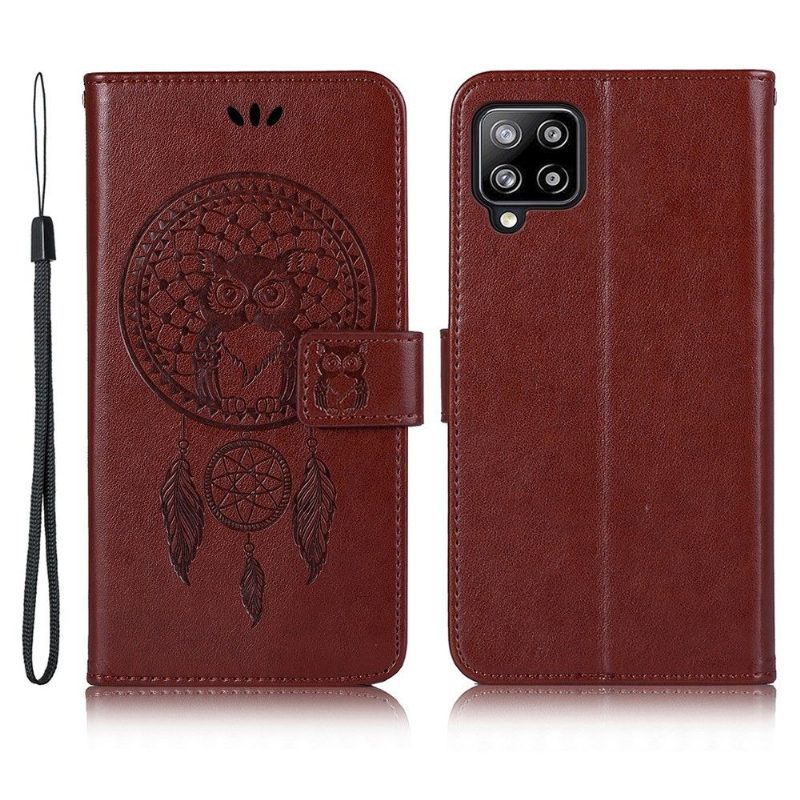 Nahkakotelo Samsung Galaxy A22 4G Dreamcatcher Pöllö