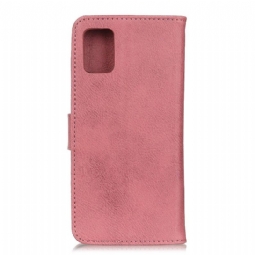 Nahkakotelo Samsung Galaxy A31 Murtumaton Puhelinkuoret Khazneh Leather Effect -korttikotelo - Vaaleanpunainen