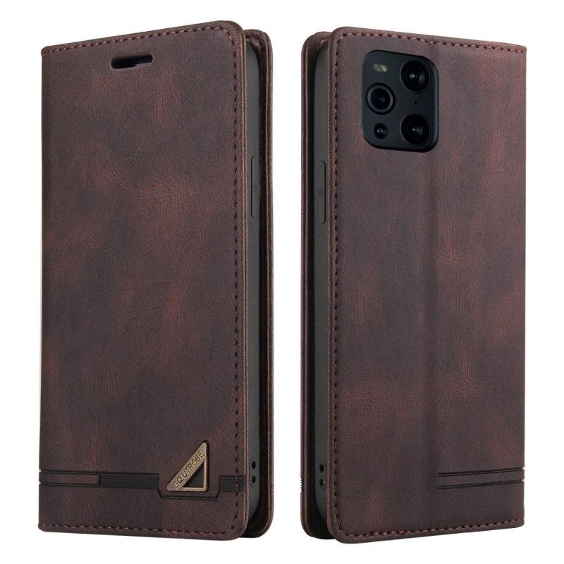 Flip Case Oppo Find X3 Pro Hemming Gq.utrobe Faux Leather Retro