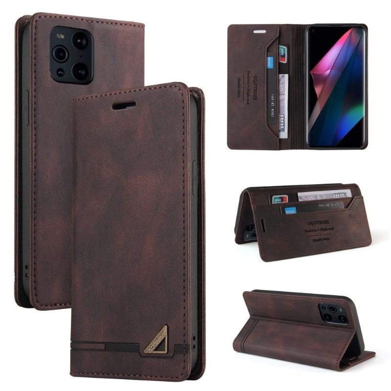 Flip Case Oppo Find X3 Pro Hemming Gq.utrobe Faux Leather Retro