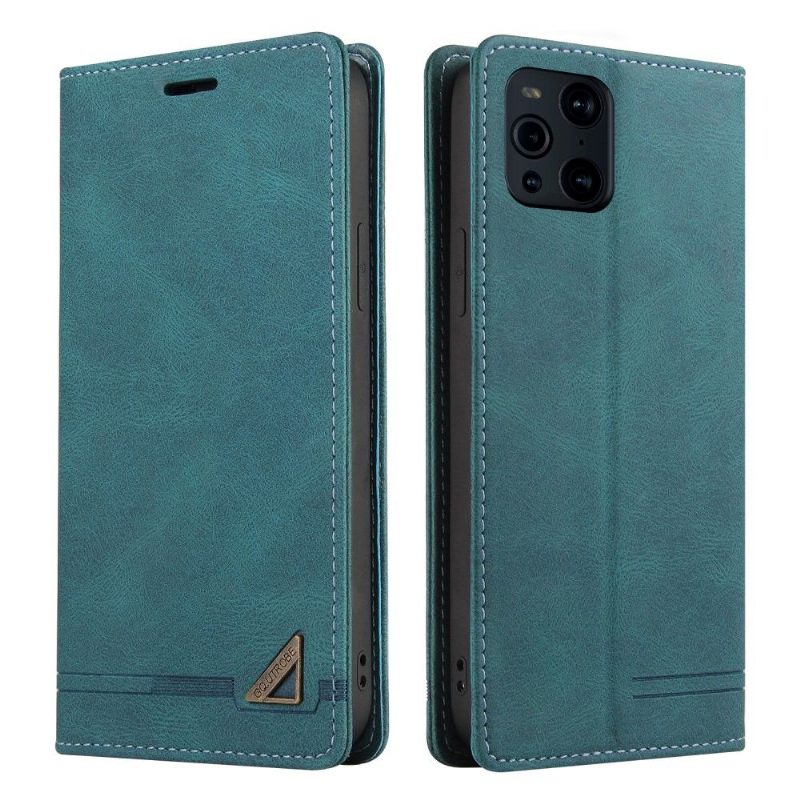 Flip Case Oppo Find X3 Pro Hemming Gq.utrobe Faux Leather Retro