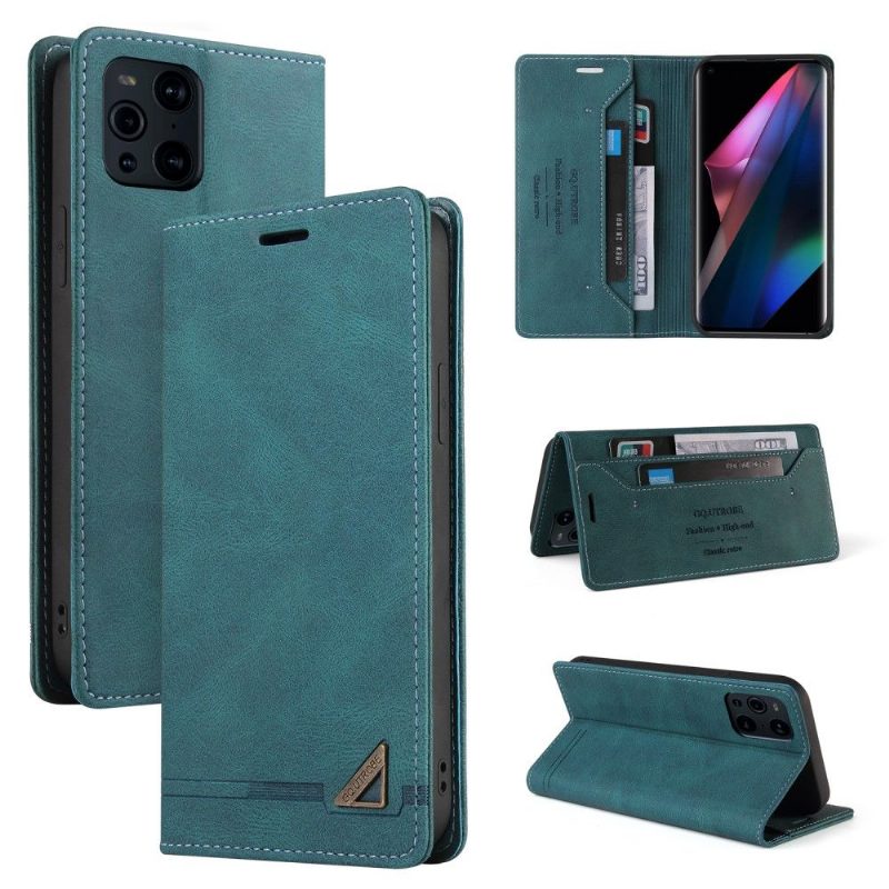 Flip Case Oppo Find X3 Pro Hemming Gq.utrobe Faux Leather Retro