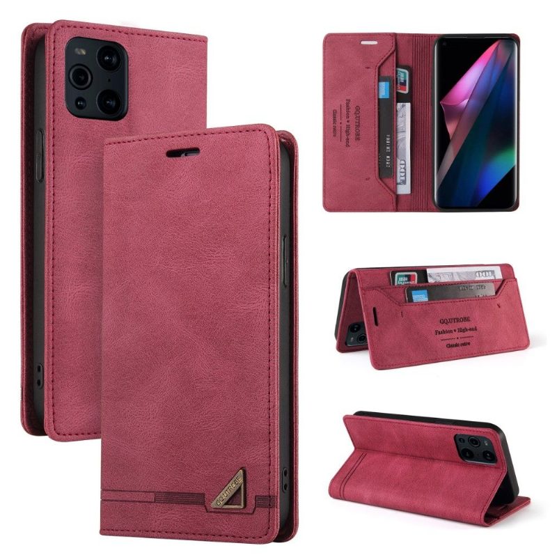 Flip Case Oppo Find X3 Pro Hemming Gq.utrobe Faux Leather Retro