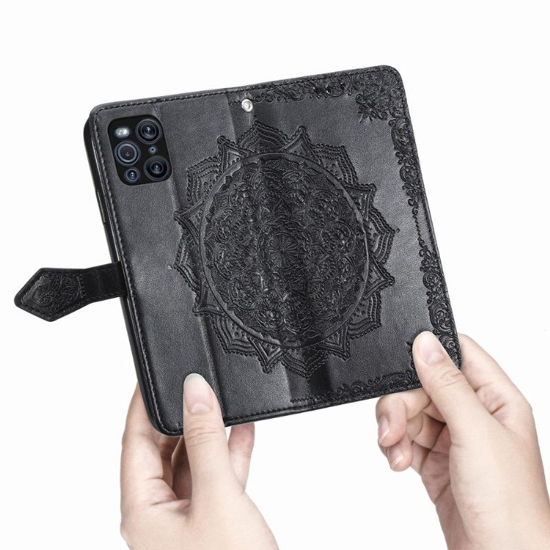 Kotelot Oppo Find X3 Pro Mandala Relief Faux Leather