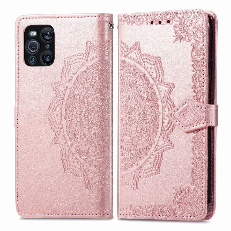 Kotelot Oppo Find X3 Pro Mandala Relief Faux Leather