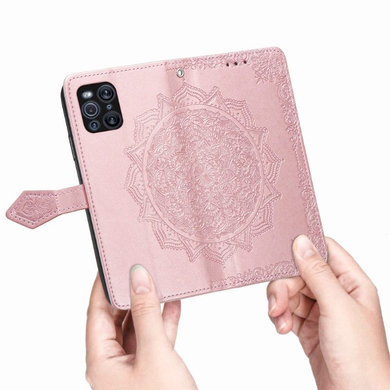 Kotelot Oppo Find X3 Pro Mandala Relief Faux Leather