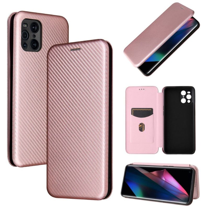 Nahkakotelo Oppo Find X3 Pro Carbon Fiber Leatherette