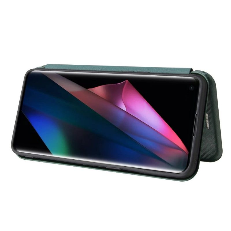 Nahkakotelo Oppo Find X3 Pro Carbon Fiber Leatherette