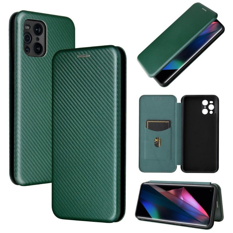 Nahkakotelo Oppo Find X3 Pro Carbon Fiber Leatherette