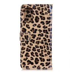 Flip Case Huawei P Smart 2021 Hemming Faux Leather Leopard Style