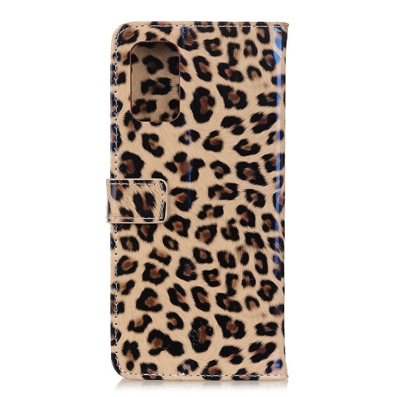 Flip Case Huawei P Smart 2021 Hemming Faux Leather Leopard Style