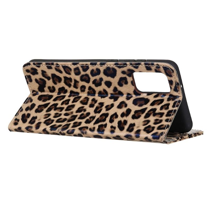 Flip Case Huawei P Smart 2021 Hemming Faux Leather Leopard Style