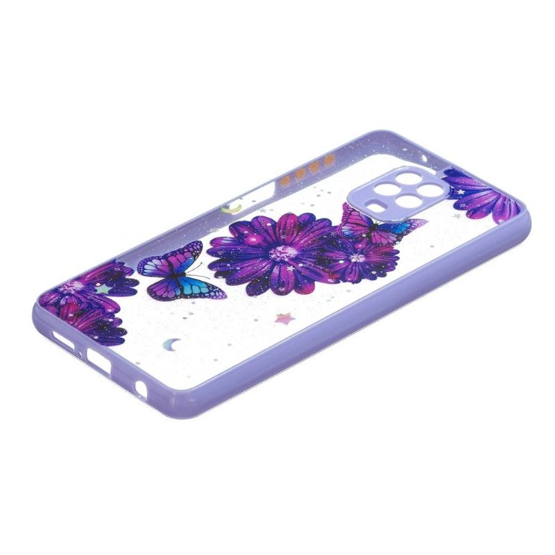 Case Xiaomi Redmi Note 9S / Redmi Note 9 Pro Murtumaton Puhelinkuoret Purppuraisia Kukkia Ja Perhosia