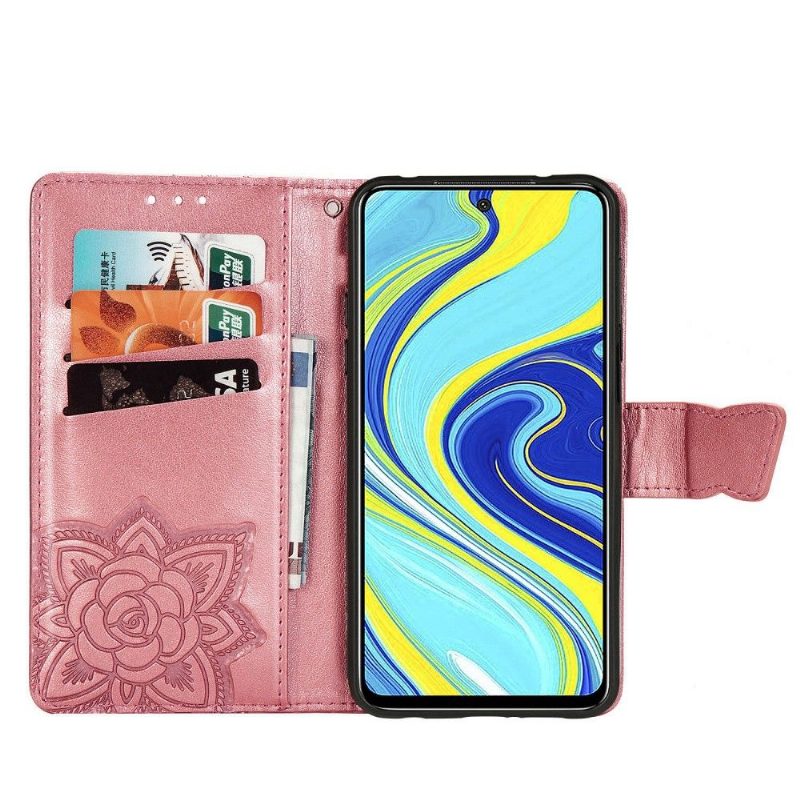 Nahkakotelo Xiaomi Redmi Note 9S / Redmi Note 9 Pro Murtumaton Puhelinkuoret Butterfly Relief