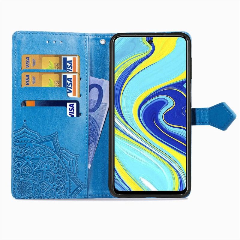 Nahkakotelo Xiaomi Redmi Note 9S / Redmi Note 9 Pro Murtumaton Puhelinkuoret Mandala-korttikotelo