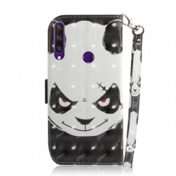 Nahkakotelo Huawei Y6p Murtumaton Puhelinkuoret Evil Panda