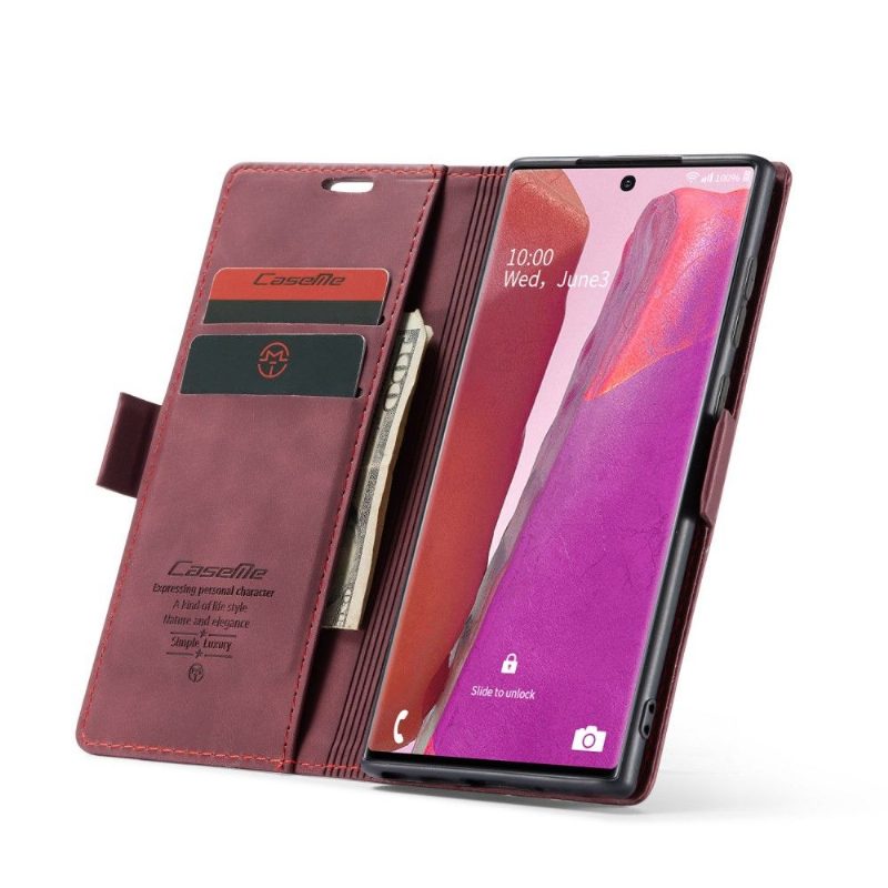 Flip Case Samsung Galaxy Note 20 Hemming Golias Leather Effect - Punaviini