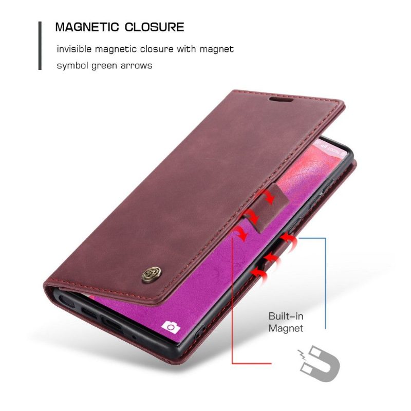 Flip Case Samsung Galaxy Note 20 Hemming Golias Leather Effect - Punaviini