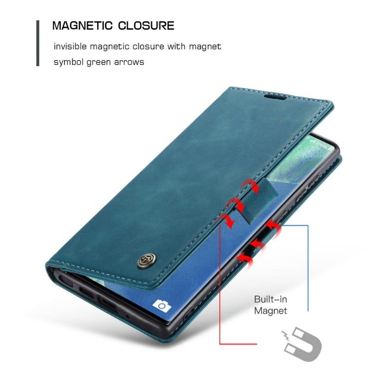 Flip Case Samsung Galaxy Note 20 Hemming Golias Leather Effect - Vihreä