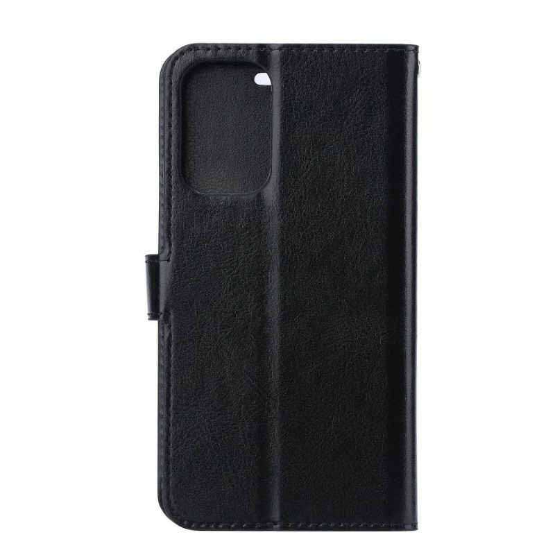 Flip Case Samsung Galaxy Note 20 Hemming Nahkainen Tehostekorttitelineen Jalusta - Musta