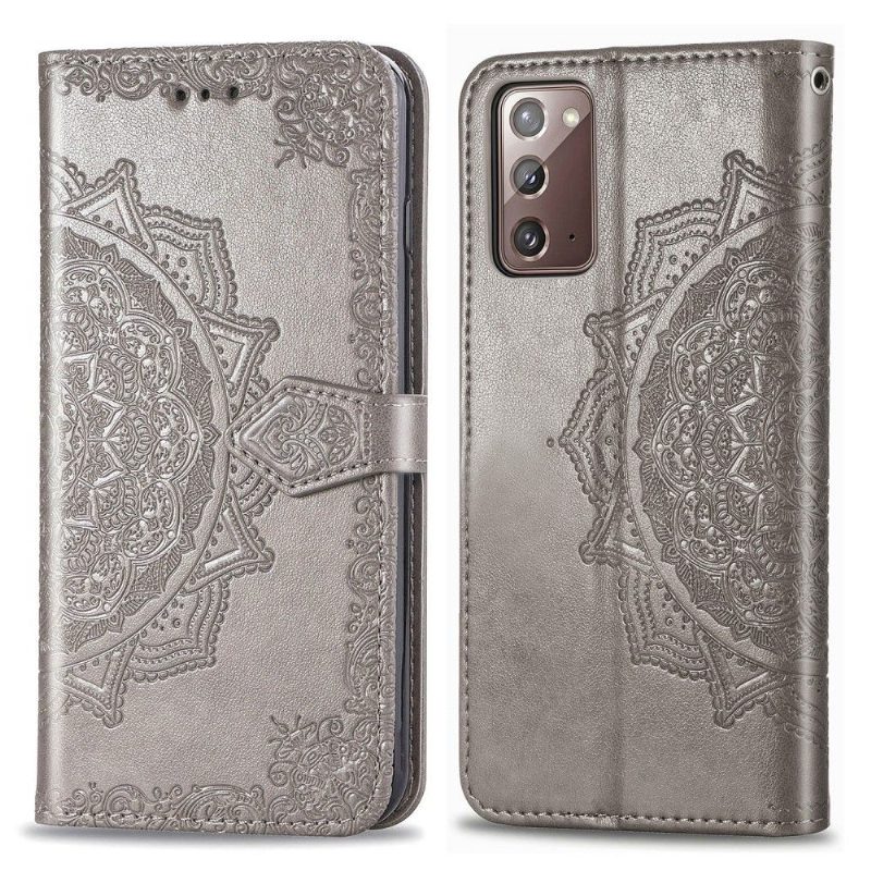 Kotelot Samsung Galaxy Note 20 Mandala Relief Faux Leather