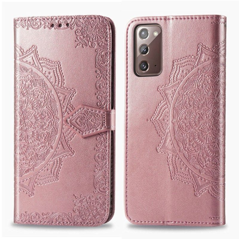 Kotelot Samsung Galaxy Note 20 Mandala Relief Faux Leather