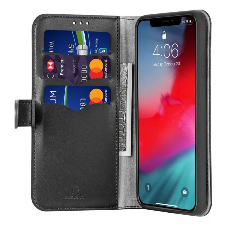 Flip Case iPhone X / XS Hemming Kado-sarjan Keinonahkaa