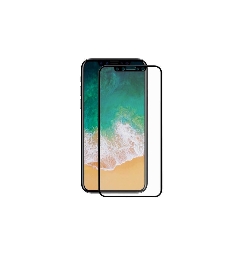 iPhone X / Xs Täysikokoinen Karkaistu Lasi Näytönsuoja - Musta