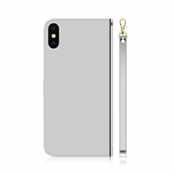 Kotelot iPhone X / XS Keinonahkainen Peiliefekti