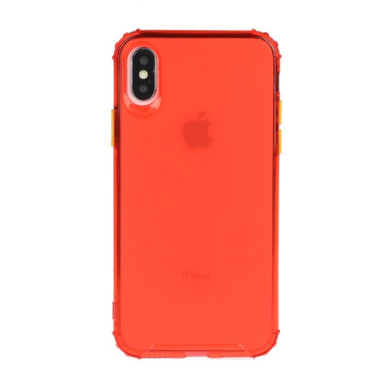 Kuori iPhone X / XS Alkuperäinen Puoliksi Läpinäkyvä Väripainikkeella