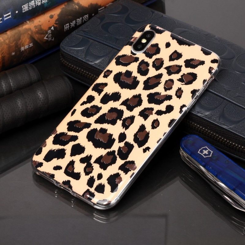 Kuori iPhone X / XS Hemming Leopard-kuvio