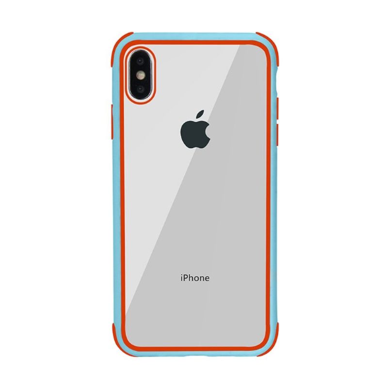 Kuori iPhone X / XS Läpinäkyvä Ääriviiva Värillinen