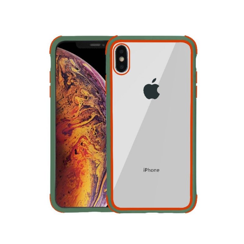 Kuori iPhone X / XS Läpinäkyvä Ääriviiva Värillinen