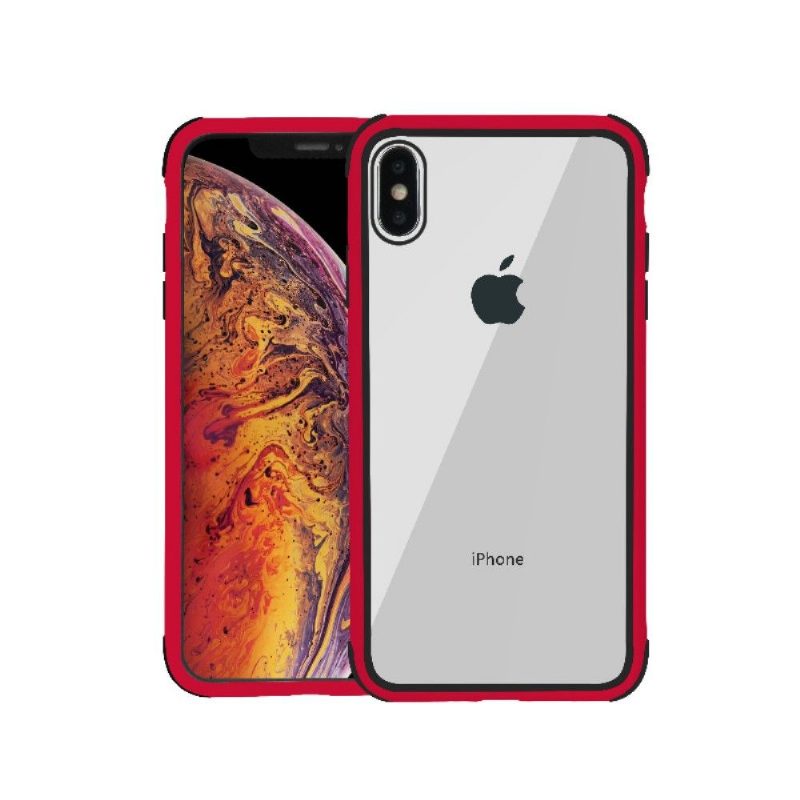 Kuori iPhone X / XS Läpinäkyvä Ääriviiva Värillinen